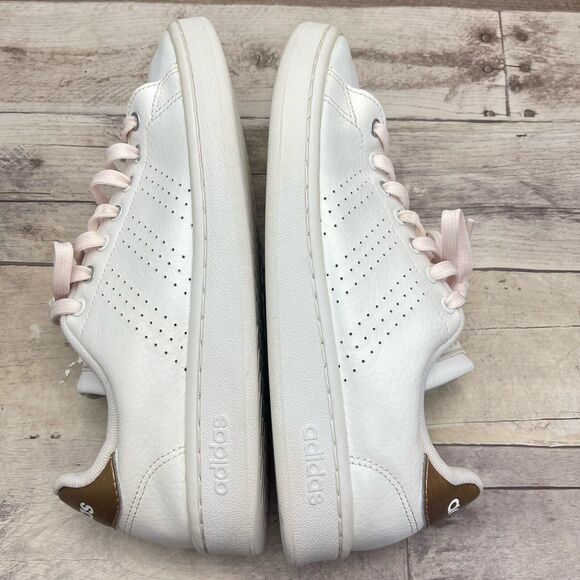 Adidas Advantage F36223 Women's White / Gold Casual Sneakers Shoes 8.5 M - Picture 9 of 12